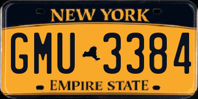 NY license plate GMU3384