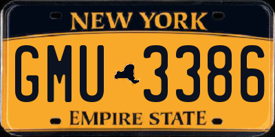 NY license plate GMU3386
