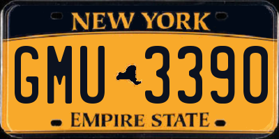 NY license plate GMU3390