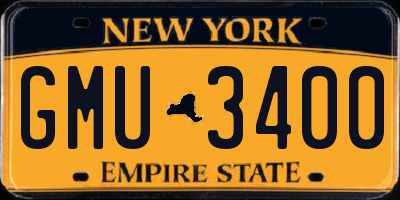 NY license plate GMU3400