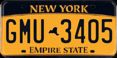 NY license plate GMU3405