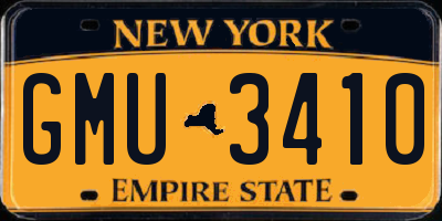 NY license plate GMU3410