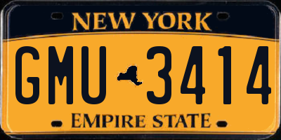 NY license plate GMU3414
