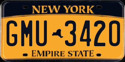 NY license plate GMU3420