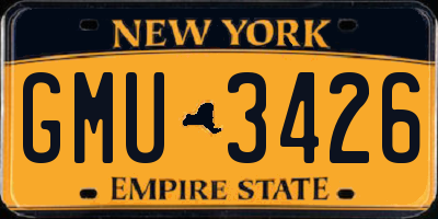 NY license plate GMU3426
