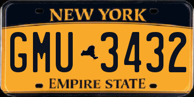 NY license plate GMU3432