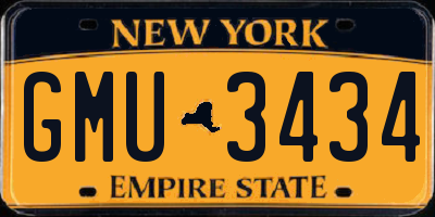 NY license plate GMU3434