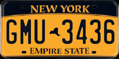NY license plate GMU3436