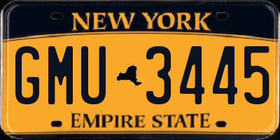 NY license plate GMU3445