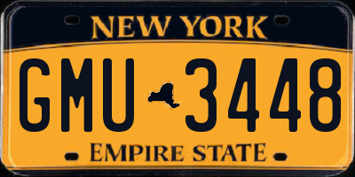 NY license plate GMU3448