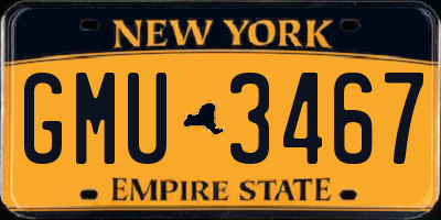 NY license plate GMU3467