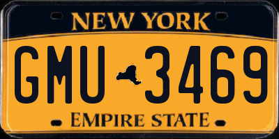 NY license plate GMU3469