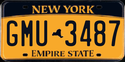 NY license plate GMU3487
