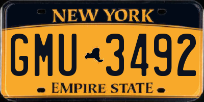 NY license plate GMU3492