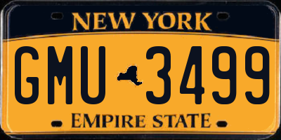 NY license plate GMU3499