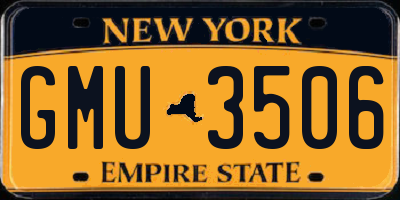 NY license plate GMU3506