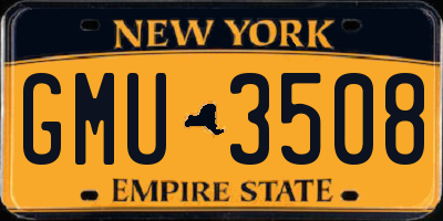 NY license plate GMU3508