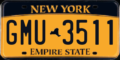 NY license plate GMU3511