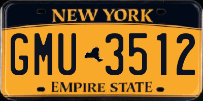 NY license plate GMU3512