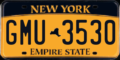 NY license plate GMU3530