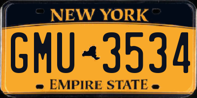 NY license plate GMU3534