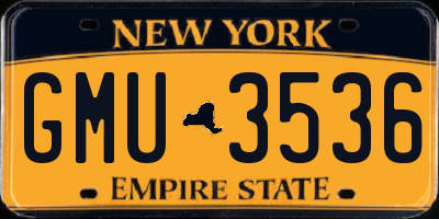 NY license plate GMU3536