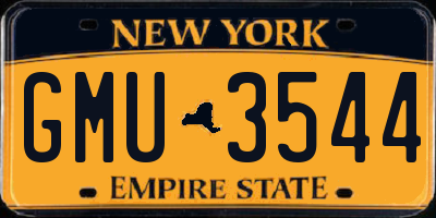 NY license plate GMU3544