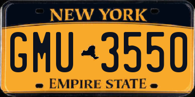 NY license plate GMU3550
