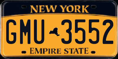 NY license plate GMU3552