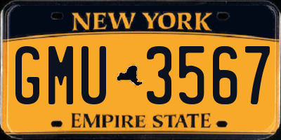 NY license plate GMU3567