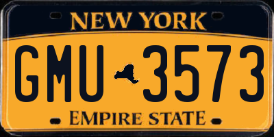 NY license plate GMU3573