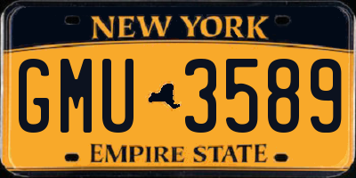 NY license plate GMU3589
