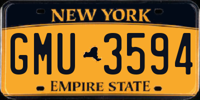 NY license plate GMU3594