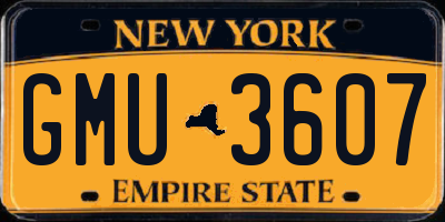 NY license plate GMU3607