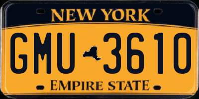 NY license plate GMU3610