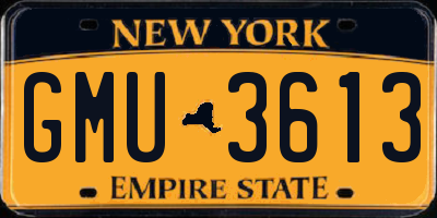 NY license plate GMU3613
