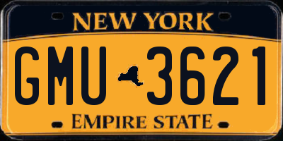 NY license plate GMU3621