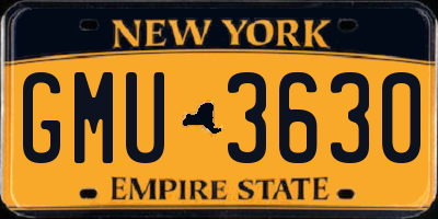 NY license plate GMU3630
