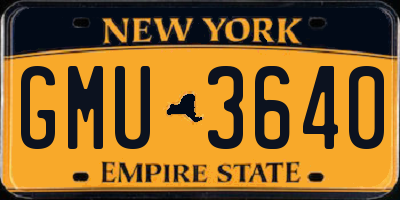 NY license plate GMU3640