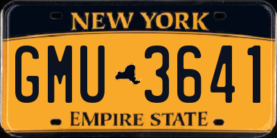 NY license plate GMU3641
