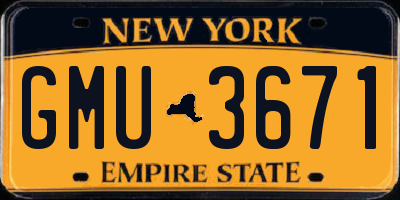 NY license plate GMU3671