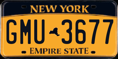 NY license plate GMU3677