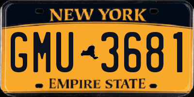 NY license plate GMU3681
