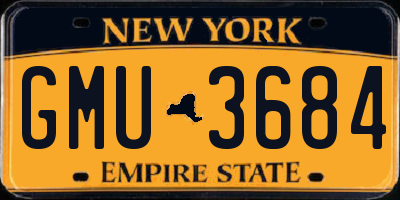 NY license plate GMU3684