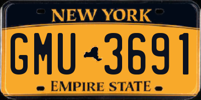 NY license plate GMU3691