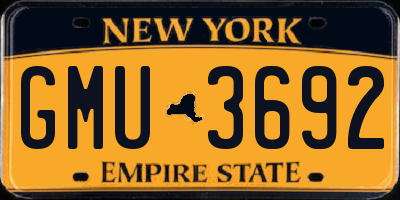 NY license plate GMU3692