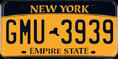 NY license plate GMU3939