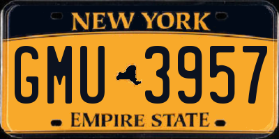 NY license plate GMU3957