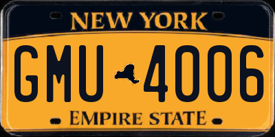 NY license plate GMU4006