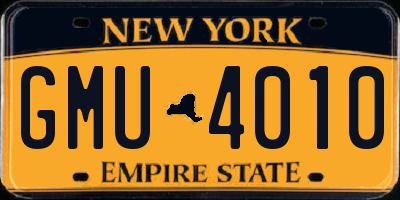 NY license plate GMU4010